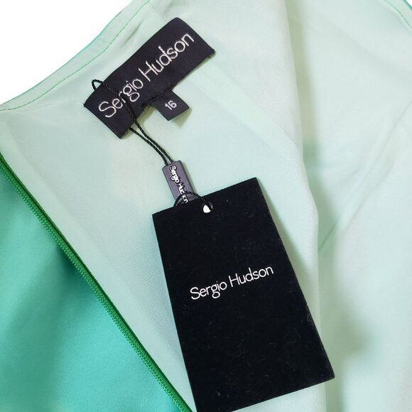 Sergio Hudson Green Satin Mini Skirt - Picture 10 of 12
